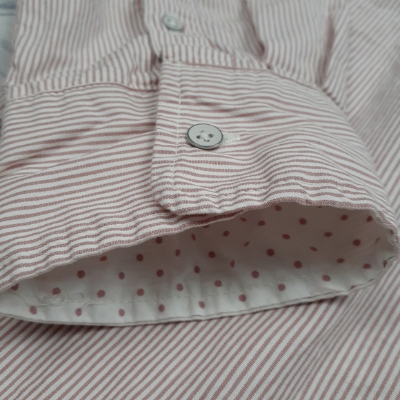 Aeropostale Pink & White Striped Button Down shirt - Picture 4 of 8